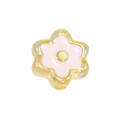 Acrylic six-petal flower bead with yellow and pink resin petals for DIY crafts - Transparent - Light Yellow