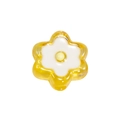 Acrylic six-petal flower bead in translucent yellow and white for DIY crafts - Transparent - Dark Yellow