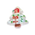 Transparent acrylic Christmas tree bead with miniature hat and gift box design inside - Christmas Hat and Gift Box Style (Pic 1)