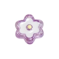 Three-layer acrylic flower bead in purple, white and yellow for DIY jewelry making - Transparent Purple
