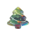 Iridescent Christmas tree acrylic bead with star and bow detail for DIY jewelry making - Star and Bow Style (Pic 2)
