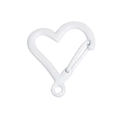 Heart-shaped alloy spring clasp in white matte finish for jewelry DIY accessories - White