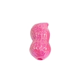 Cuenta de acrílico en forma de cacahuete rosa vibrante para creación de joyería DIY - Cuenta de Maní con Agujero Recto / Superposición De Color Sólido - Rojo Rosa