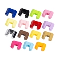 U-shaped acrylic beads in 15 vibrant colors for DIY phone chains and necklace crafting - Small-Random Color