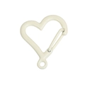 Creamy white heart-shaped alloy spring clasp for DIY keychains and bags - Off-white