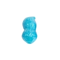 Cuenta de acrílico azul en forma de cacahuete con superficie texturizada para joyas - Cuenta de Maní con Agujero Recto / Color Sólido - Azul Celeste