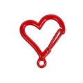Bright red heart-shaped carabiner alloy spring clasp for keychain accessories - Red