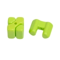 Bright green acrylic H-shaped spacer beads with center holes for DIY craft jewelry - Large-Fruit Green