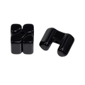 Glossy black acrylic square spacer beads with central hole for DIY jewelry making - Large Black