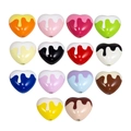 Colorful heart-shaped acrylic beads with drip glaze effect for DIY jewelry making - Drip Glazed Heart / Random Color