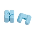 Light blue square acrylic lacquer beads with central hole for DIY jewelry making - Large - Blue