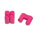 Pink H-shaped acrylic beads with matte finish and center holes for DIY jewelry making - Large-Rose Red