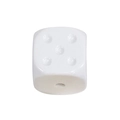 White acrylic dice charm bead with five dots and center hole for DIY jewelry making - Straight Hole Dice / White