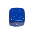 Glossy blue acrylic cube dice bead with five-point pattern for DIY jewelry making - Straight Hole Dice / Sapphire Blue