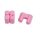 Pink acrylic geometric square loose beads for DIY jewelry and phone chains - Large-Light Pink