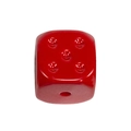 Single red glossy acrylic dice bead for DIY jewelry making and phone charms - Straight Hole Dice / Red