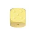 Yellow acrylic dice bead with five dots and pre-drilled hole for DIY jewelry making - Straight Hole Dice / Pale Yellow