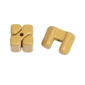 Yellow acrylic cube spacer beads with hole for DIY jewelry making and phone chains - Large-Light Coffee