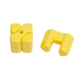 Vibrant yellow acrylic cube beads with smooth finish for DIY jewelry and phone chains - Large-Deep Yellow