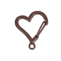 Mousqueton en forme de cœur marron avec trou rond pour porte-clés et sacs - Café Foncé