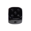 Glossy black acrylic cube dice bead with five white dots for DIY jewelry making - Straight Hole Dice / Black