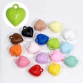 Colorful acrylic heart pendants with radial grooves for DIY jewelry making and crafts - Heart