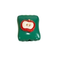 Green square acrylic bead featuring a realistic 3D apple charm for DIY jewelry making - Square Candy / Fruit - Dark Green