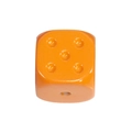 Orange acrylic dice cube bead for DIY jewelry making with 5-dot design and center hole - Straight Hole Dice / Orange