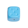 Light blue acrylic dice bead with five dots and center hole for DIY jewelry making - Straight Hole Dice / Blue