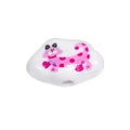 Witte wolkvormige kraal met roze katpatroon en cute tekst voor DIY sieraden maken - Wit - Roze Kat