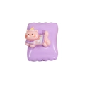 Pink cartoon cat acrylic square bead charm with glitter finish for DIY jewelry making - Square Candy / Animal - Purple