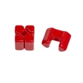 Red irregular acrylic block bead with letter N shape for DIY jewelry making and phone charms - Small-Red