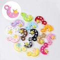Colorful acrylic moon and star charms in various vibrant colors for DIY jewelry crafts - Moon