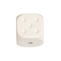 Creamy white acrylic dice bead with five-dot pattern and hole for DIY jewelry making - Straight Hole Dice / Off-white