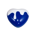 Blue and white heart-shaped acrylic bead with dripping cream effect for DIY jewelry - Drip Glazed Heart / Sapphire Blue