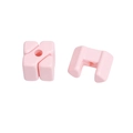 Glossy light pink acrylic cube beads with holes for DIY jewelry and phone chains - Small-Light Pink