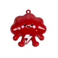 Cute red cloud charm with smiling face and lightning bolt for DIY keychains and bags - Red