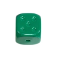 Green acrylic dice bead with five-dot pattern and hole for DIY jewelry making - Straight Hole Dice / Dark Green
