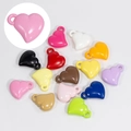 Colorful heart-shaped resin pendants with top ring for DIY jewelry and crafts making - Twisted Heart