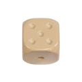 DIY beige acrylic dice cube bead with 5-dot relief for personalized jewelry making - Straight Hole Dice / Light Coffee