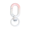 Pink and white gradient alloy spring ring clasp with a 360-degree swivel connector - Pink + White