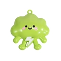 Cute light green cartoon cloud pendant with smiley face and white lightning bolt accent - Fruit Green