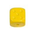Yellow dice-shaped acrylic bead with five dots and center hole for DIY jewelry making - Straight Hole Dice / Dark Yellow