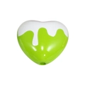 Green and white acrylic heart-shaped bead with drip effect for DIY jewelry making - Drip Glazed Heart / Fruit Green