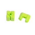 Neon green square acrylic beads with U-shaped structure for DIY jewelry making - Small-Fruit Green