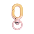 Pink and orange gradient alloy spring ring clasp for DIY keychain and bag accessory - Yellow+Pink