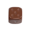 Brown acrylic dice cube bead with smiley face dots for DIY jewelry making - Straight Hole Dice / Dark Coffee