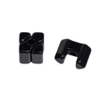 Glossy black acrylic square spacer beads and U-shaped DIY jewelry finding components - Small Black