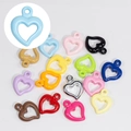 Hollow heart enamel pendants in assorted vibrant colors for DIY jewelry making crafts - Hollow Heart