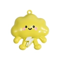 Vibrant yellow cloud charm with smiley face and white lightning detail for DIY crafts - Yellow